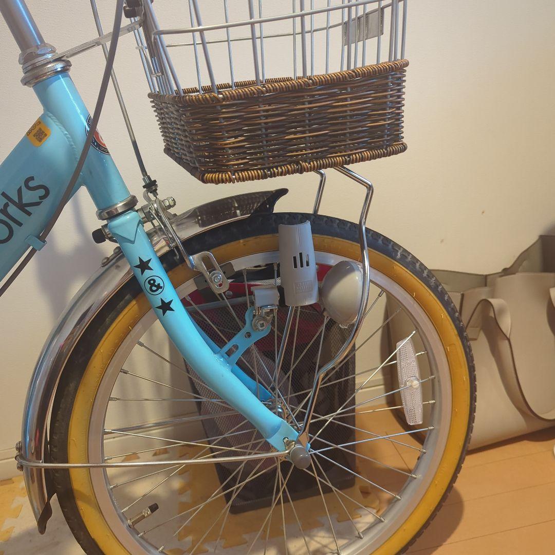 a.n.design works キッズ自転車 水色 前カゴ付き