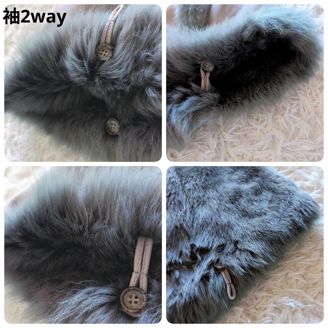 新品未使用✨羊革リアルムートン リバーシブルポンチョ ラムレザー