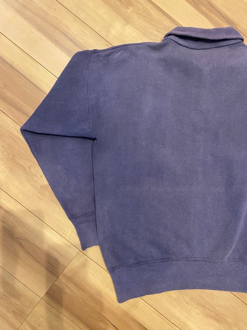 60s champion ハーフジップ　ランタグ　ナス紺　グッドフェード　大きめ