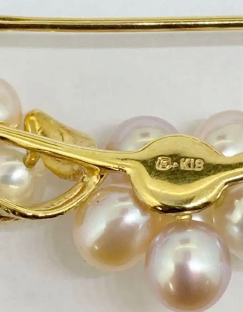 MIKIMOTO K18 淡水パールブローチ　5.4g
