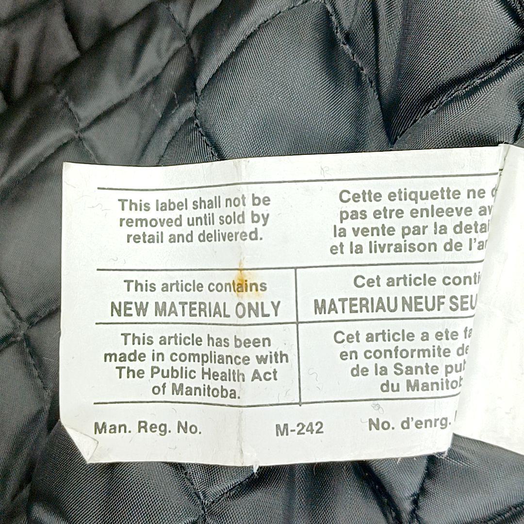 80s90s★カナダ製　メルトン×レザー　スタジャン　刺繍　ワッペン　ブラック