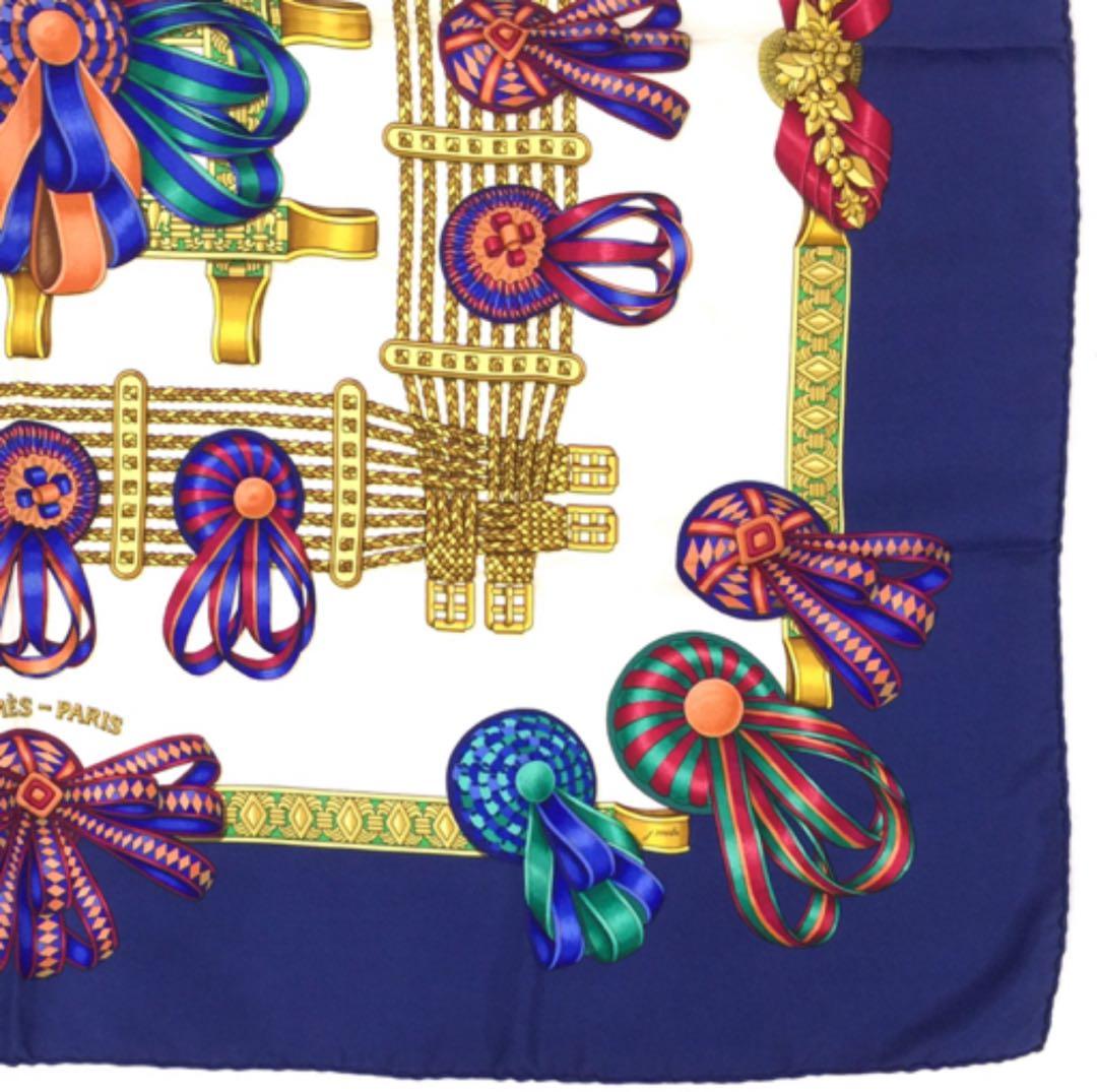 あ*き様 エルメス シルク カレ90 LES RUBANS DU CHEVAL