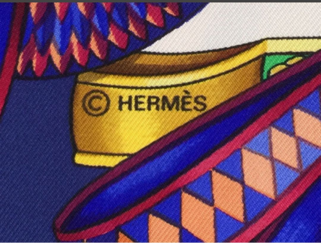 あ*き様 エルメス シルク カレ90 LES RUBANS DU CHEVAL