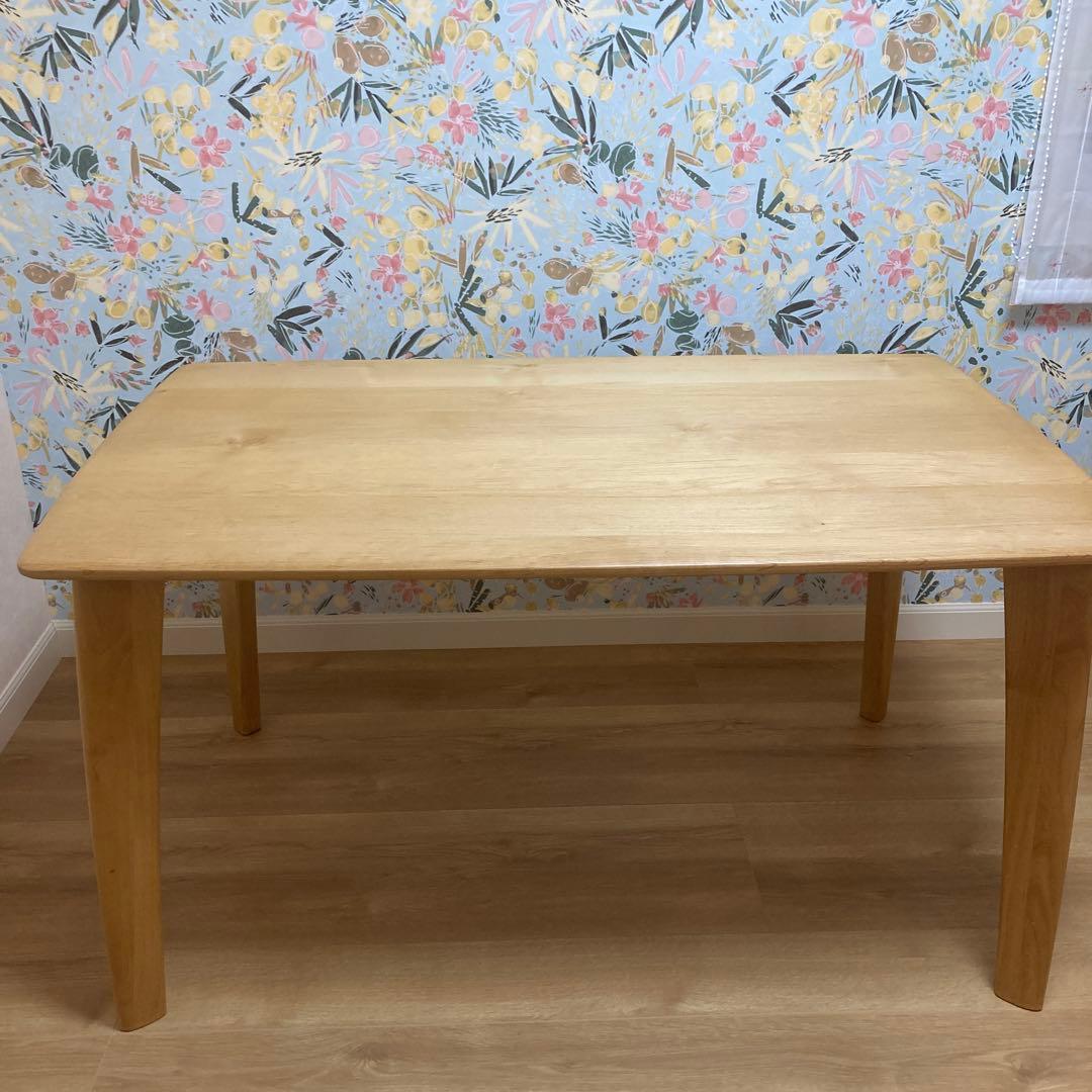 メロン【美品】130cm 長方形ダイニングテーブル