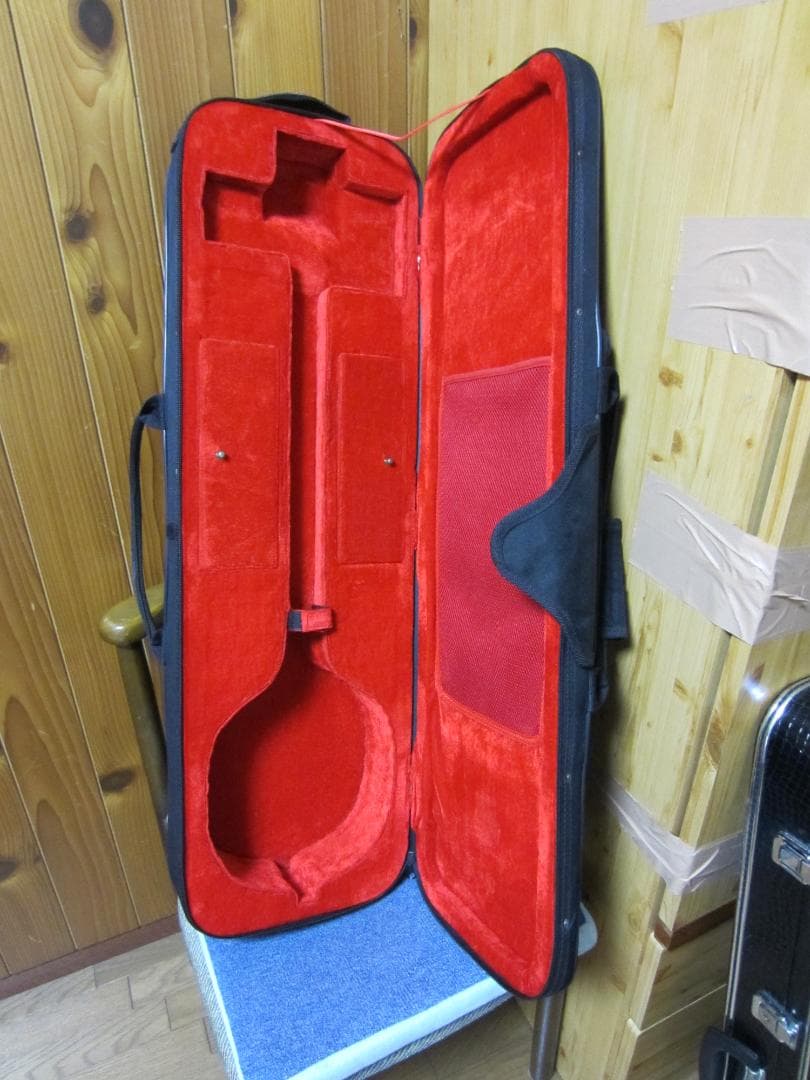 三線工房ひかり 沖縄三線 蛇皮本革張り セミハードケース 中古整備品 10