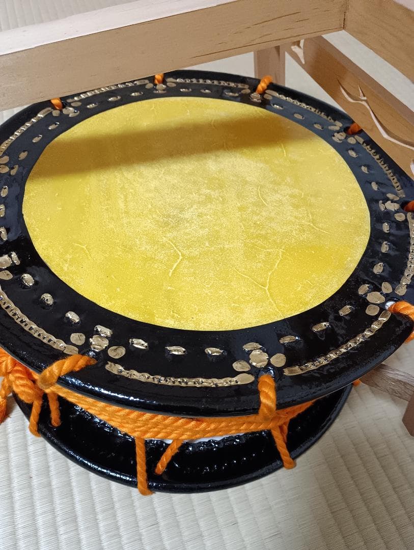 和太鼓　 締め太鼓　銭太鼓　直径約35cm バチ1セット付き