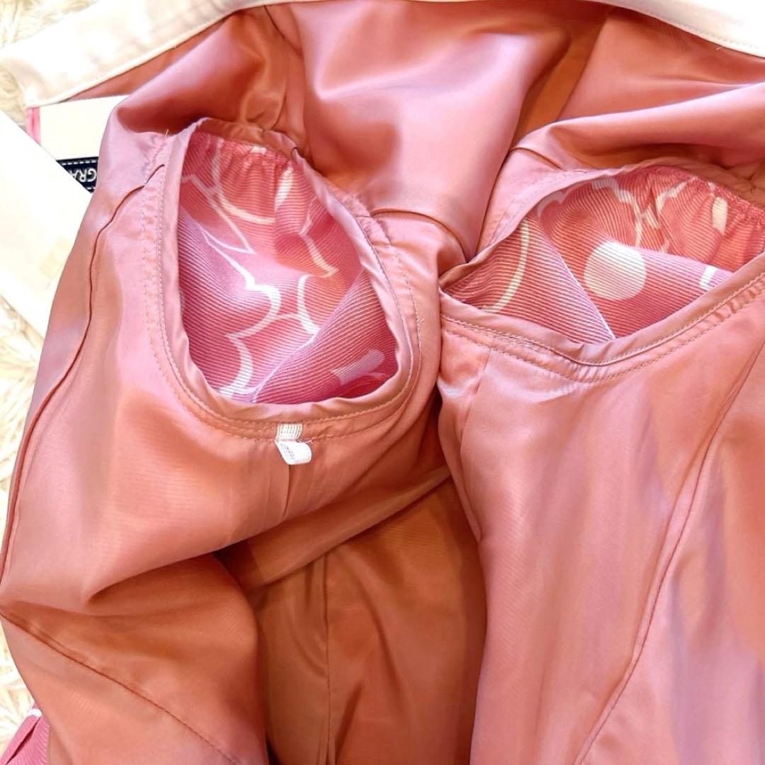 極美品✨エムズグレイシー　カメリアフレアワンピース　フラワープリント　リボン36