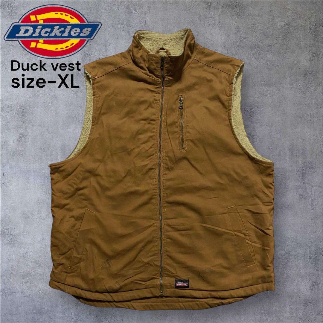 ディッキーズ Dickies ダック地 ボアベスト ブラウン XL - メルカリ