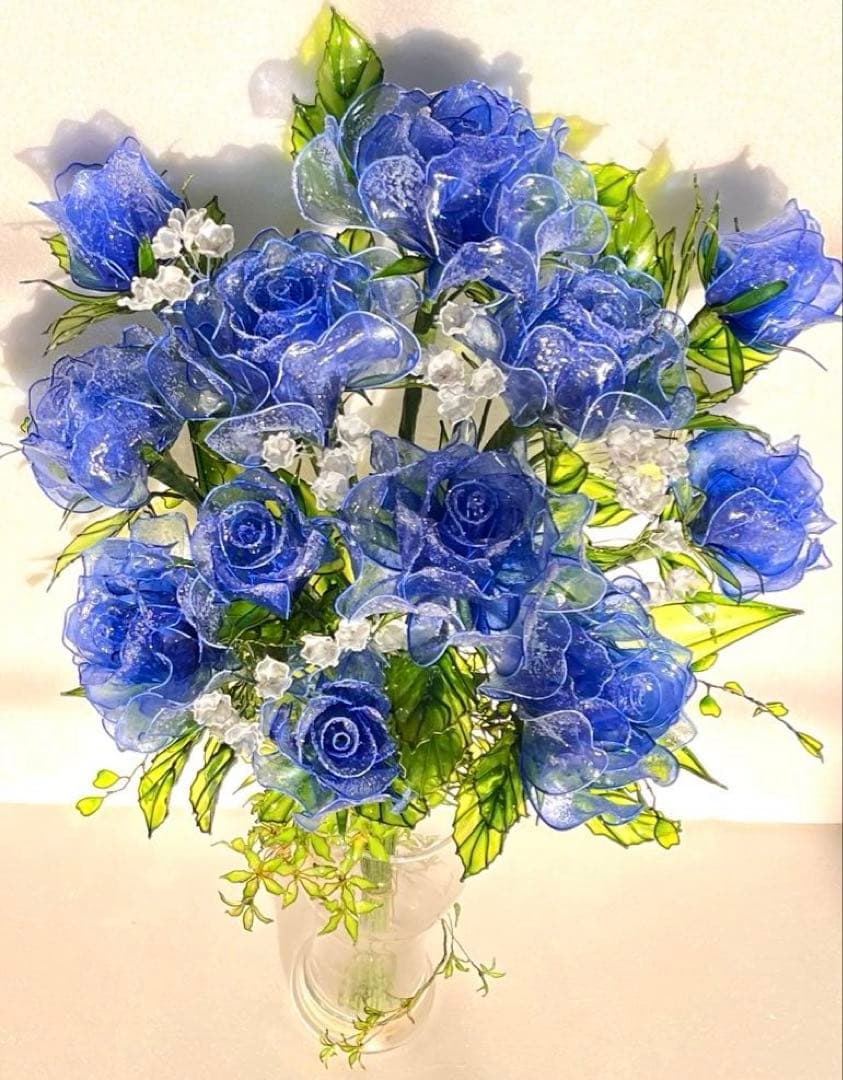 アメリカンフラワー　ディップフラワーNO194（薔薇・シュガーパイン・かすみ草）