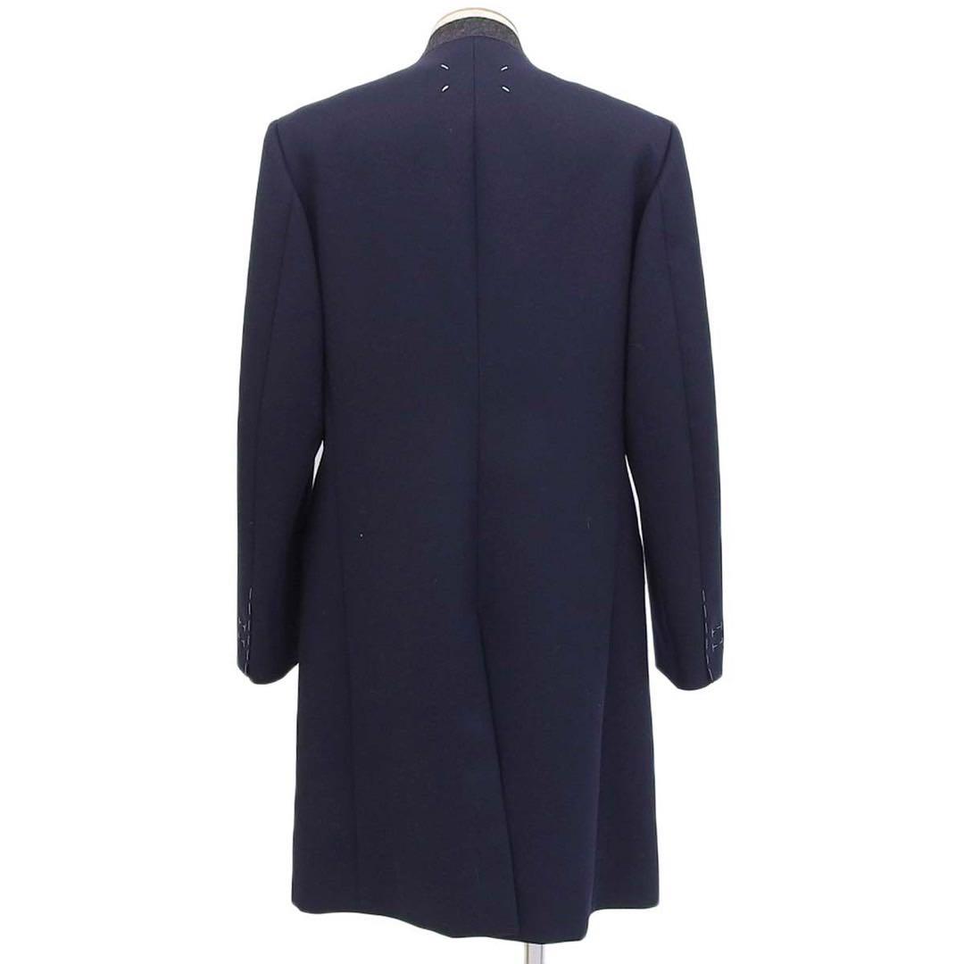 極美品】マルジェラ ノーカラーキャバリーコート ダークネイビー