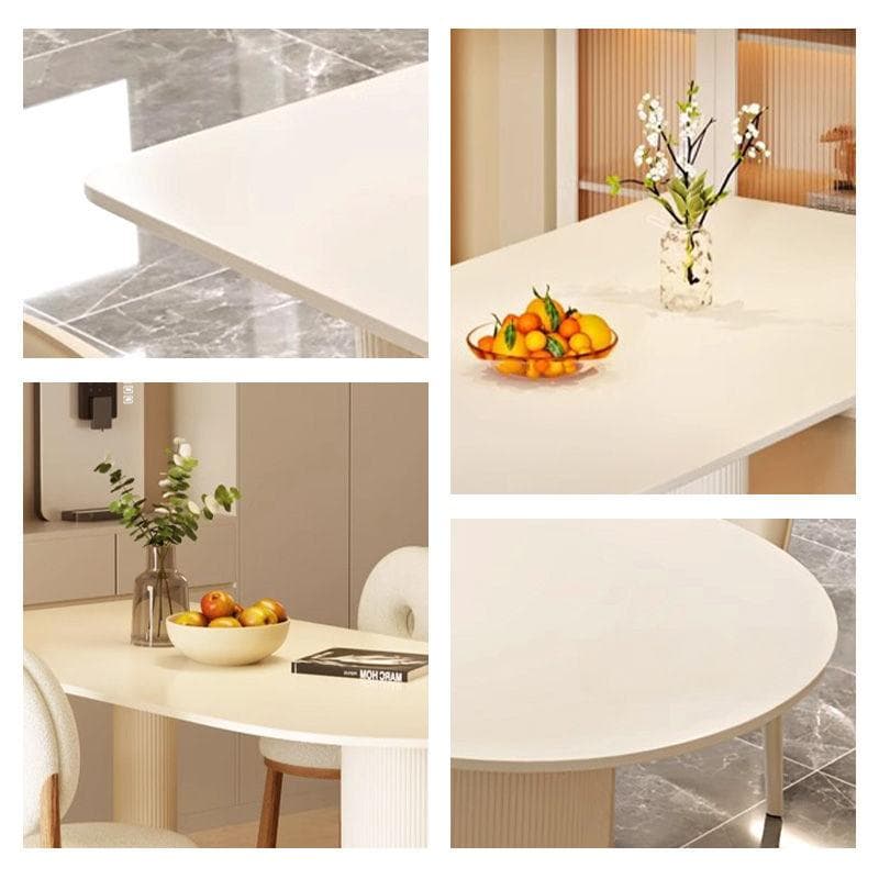 新品　幅140/ホワイト テーブル 4人 おしゃれ セラミックテーブル