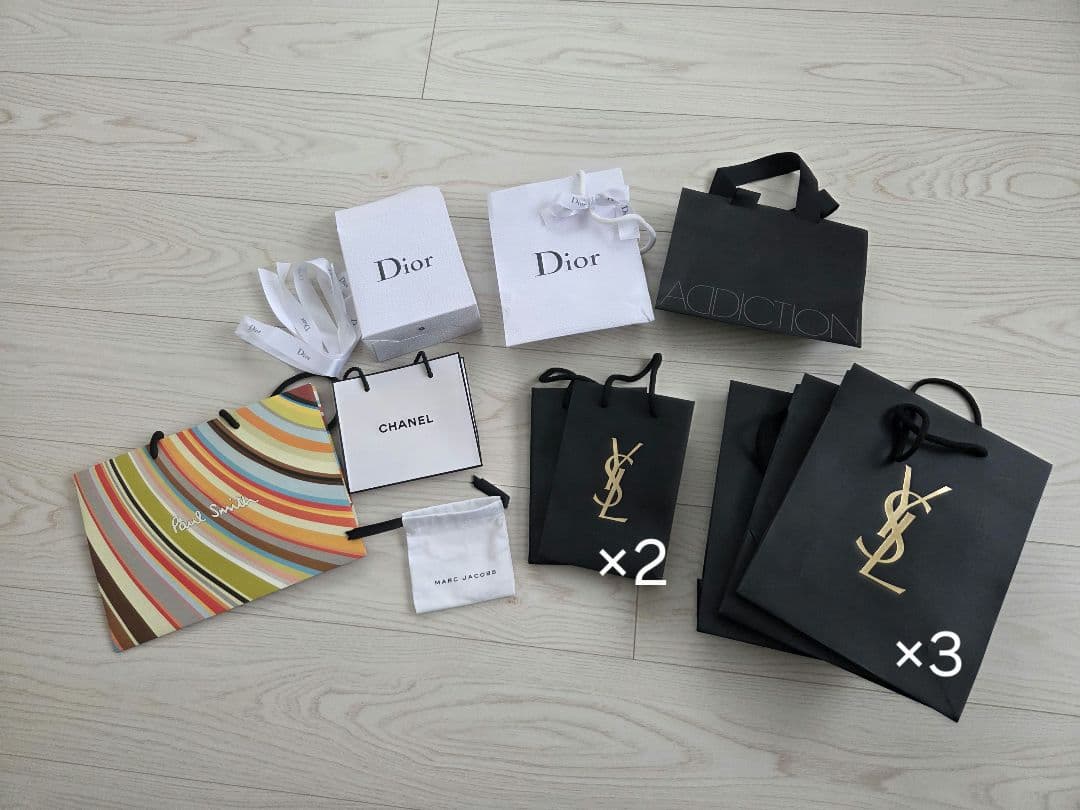 ショップ袋セット（YSL, Dior, Chanel,等） - メルカリ