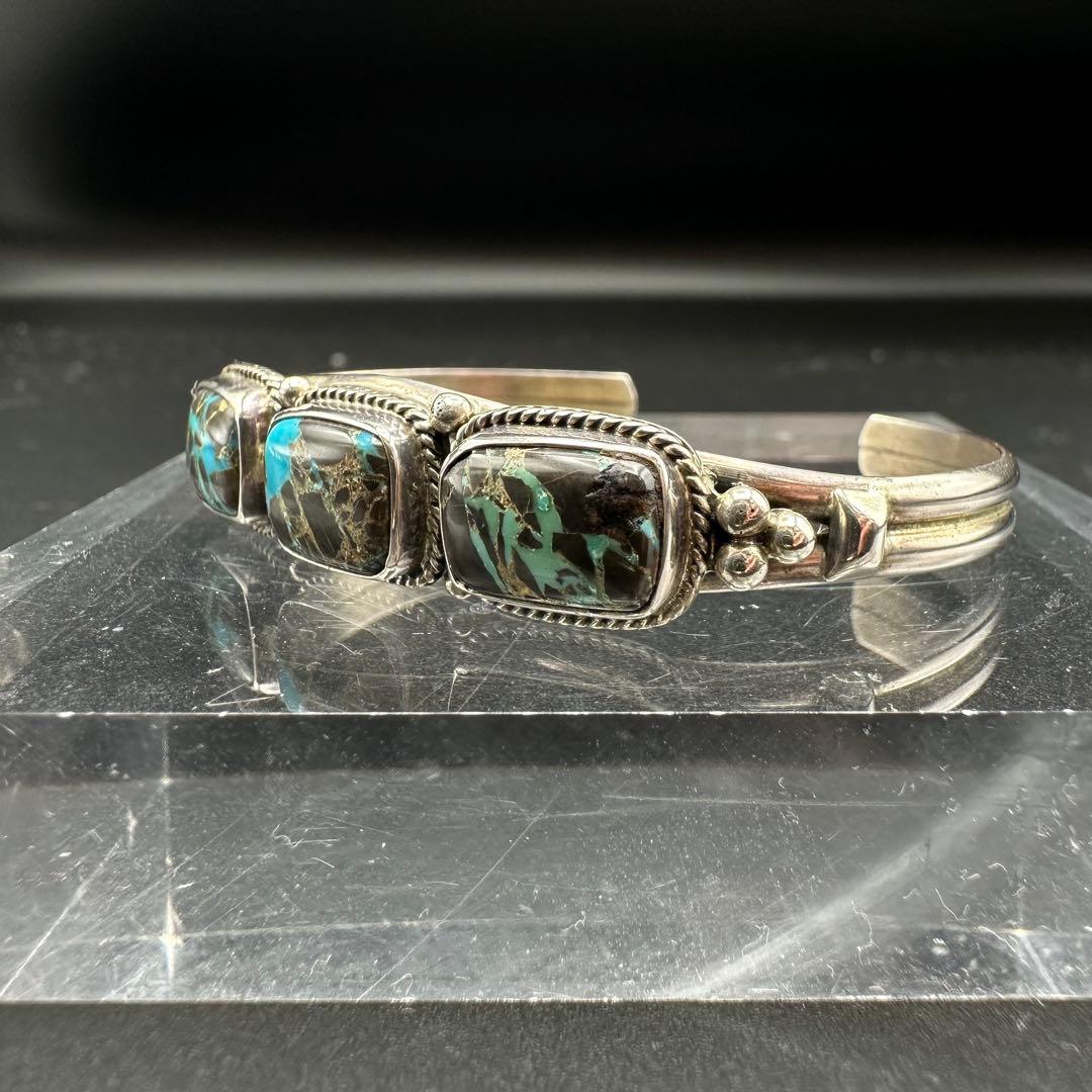 Navajo Lucy Jake 3連ターコイズ バングル