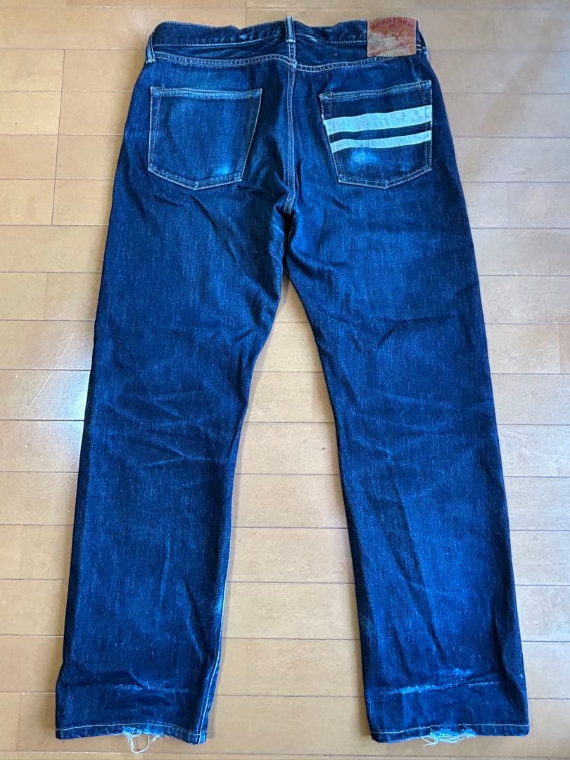 桃太郎ジーンズW34 桃太郎ジーンズ ダークブルー ストレートデニム W34