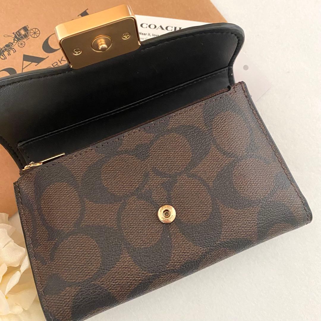 新品　正規品☆COACH コーチ　折り財布　ブラウン　レザー　長財布