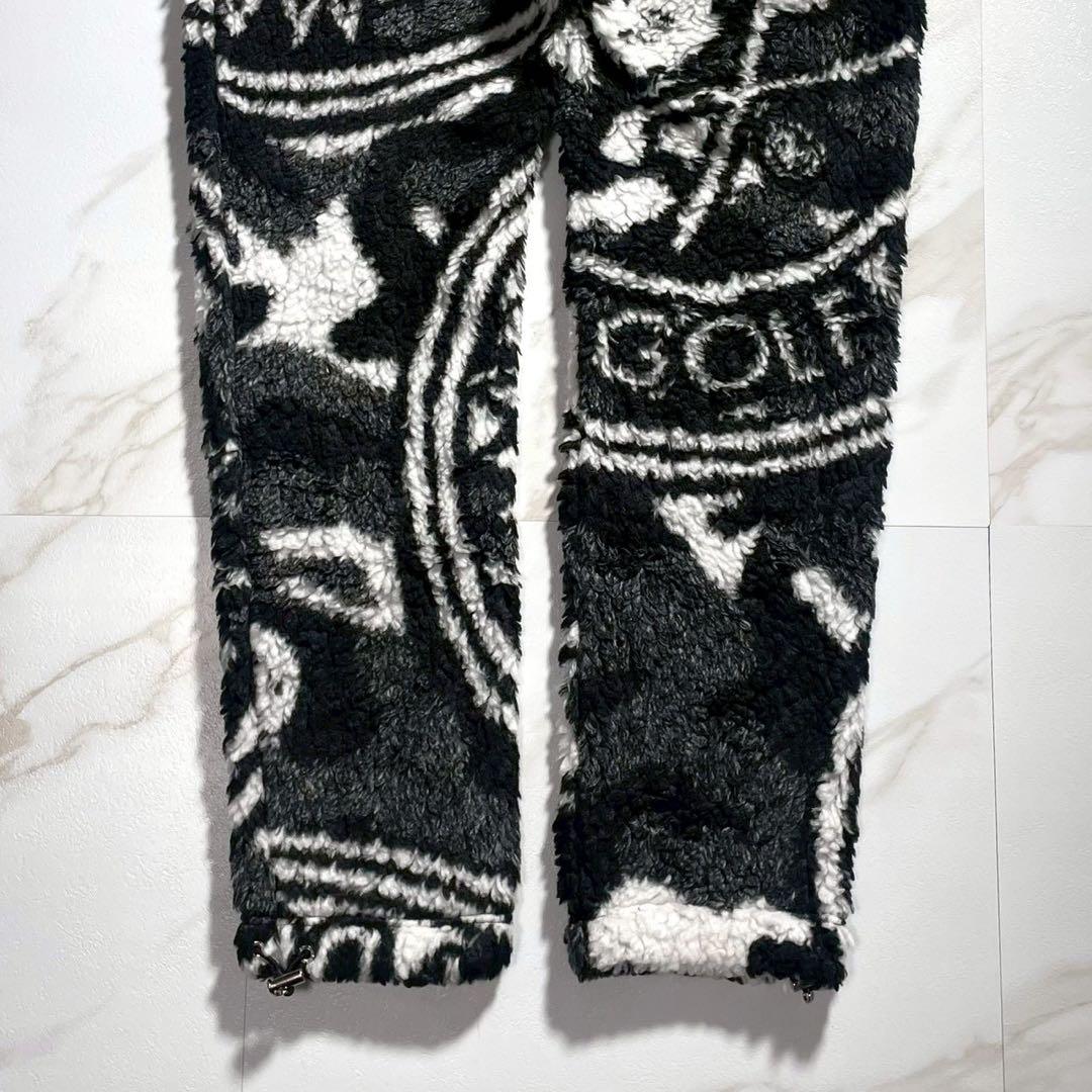 MARK&LONA ボアパンツ 黒×白 総柄 スカル メンズ 44 ゴルフウェア