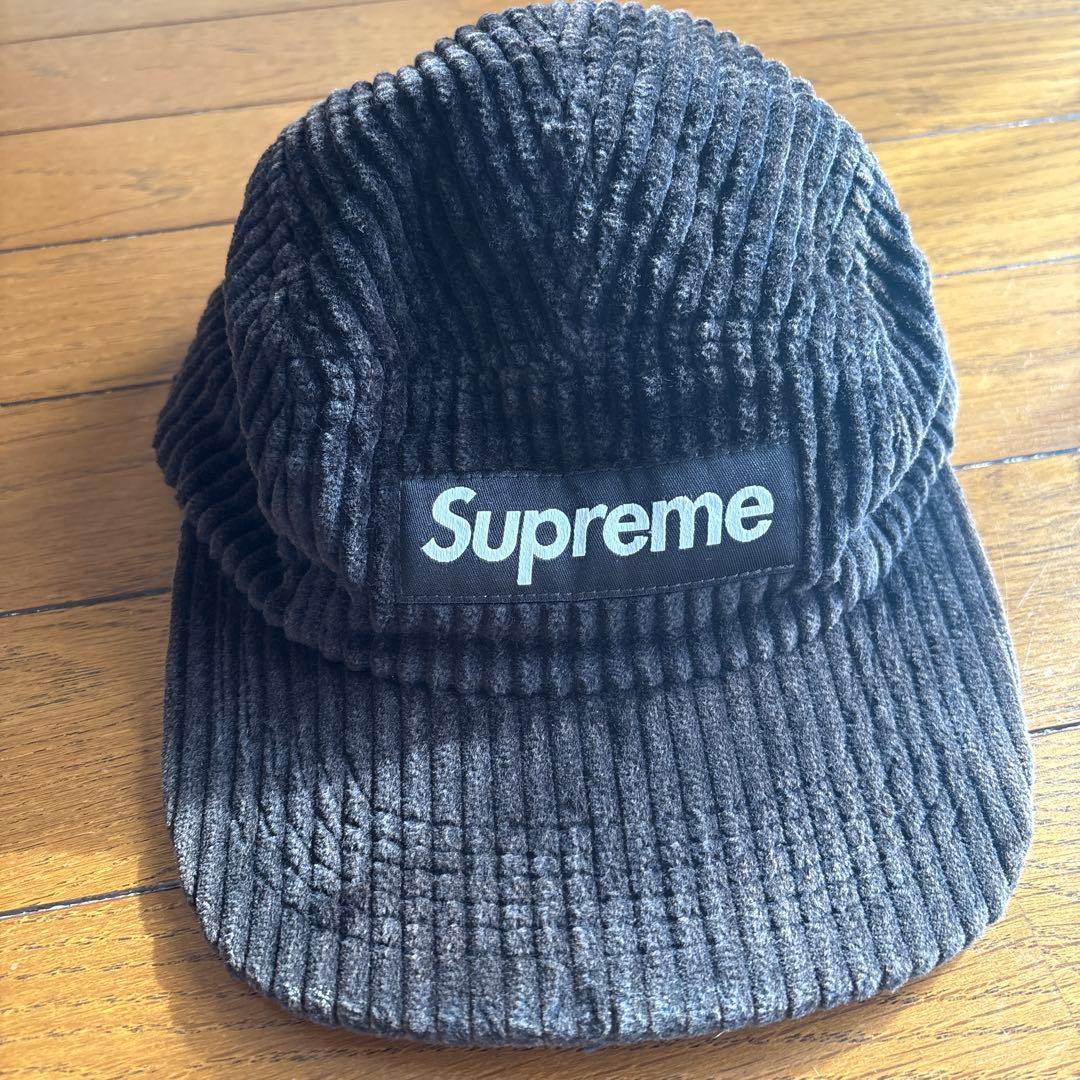 Supreme コーデュロイキャップ ブラック - メルカリ
