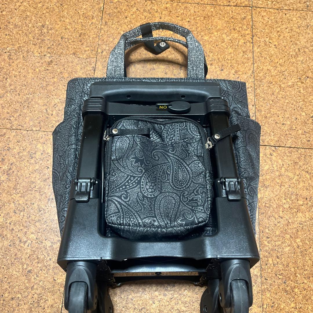 【最終値下げ】SWANY スワニーキャリーバッグ　ペイズリー柄ストッパー付き