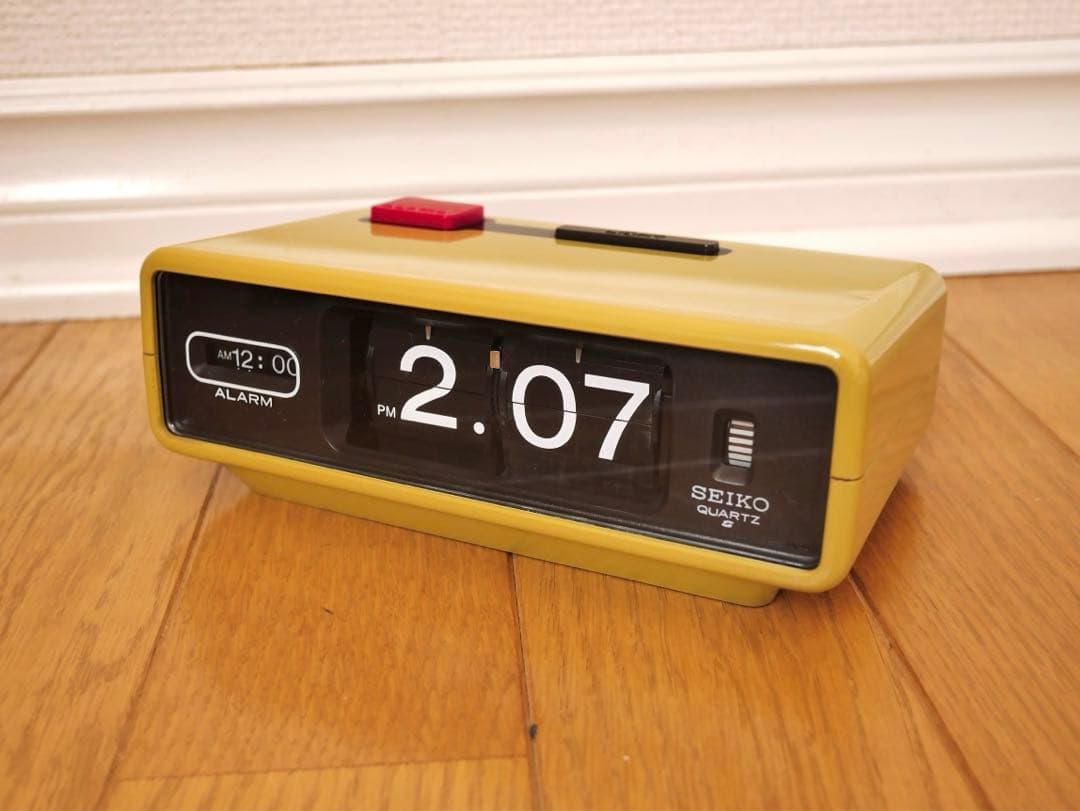 セイコー 昭和レトロ 電池式 パタパタ時計 SEIKO 置き時計 希少カラシ