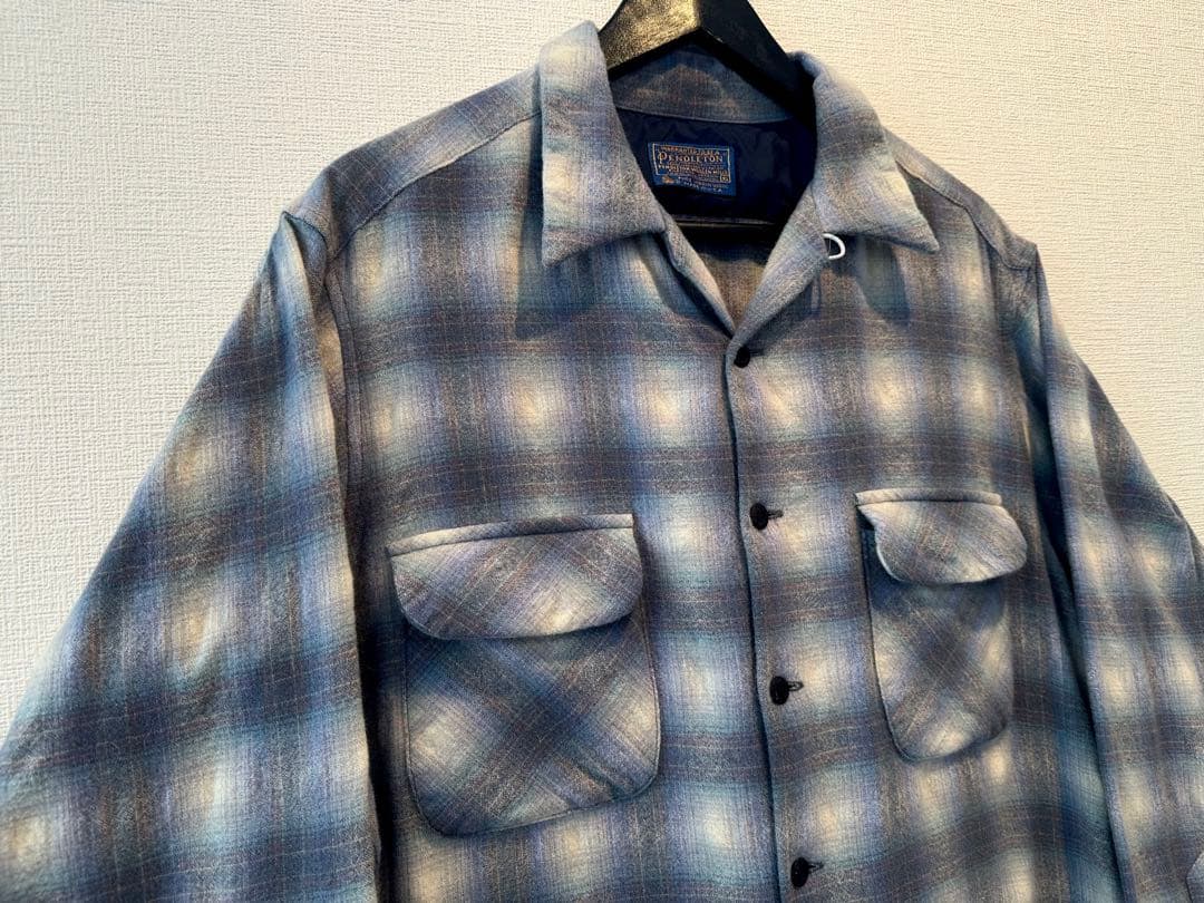 超スペシャル 60s ペンドルトン オンブレ チェック シャツ XL ブルー