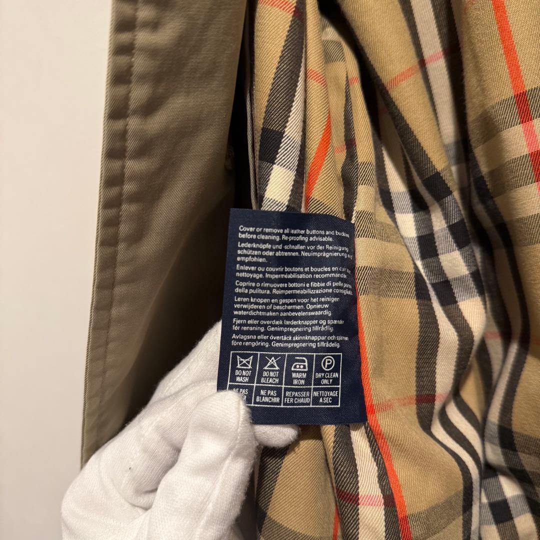 美品‼️バーバリー　ステンカラーコート ノバチェック　ウールライナー付き 玉虫色