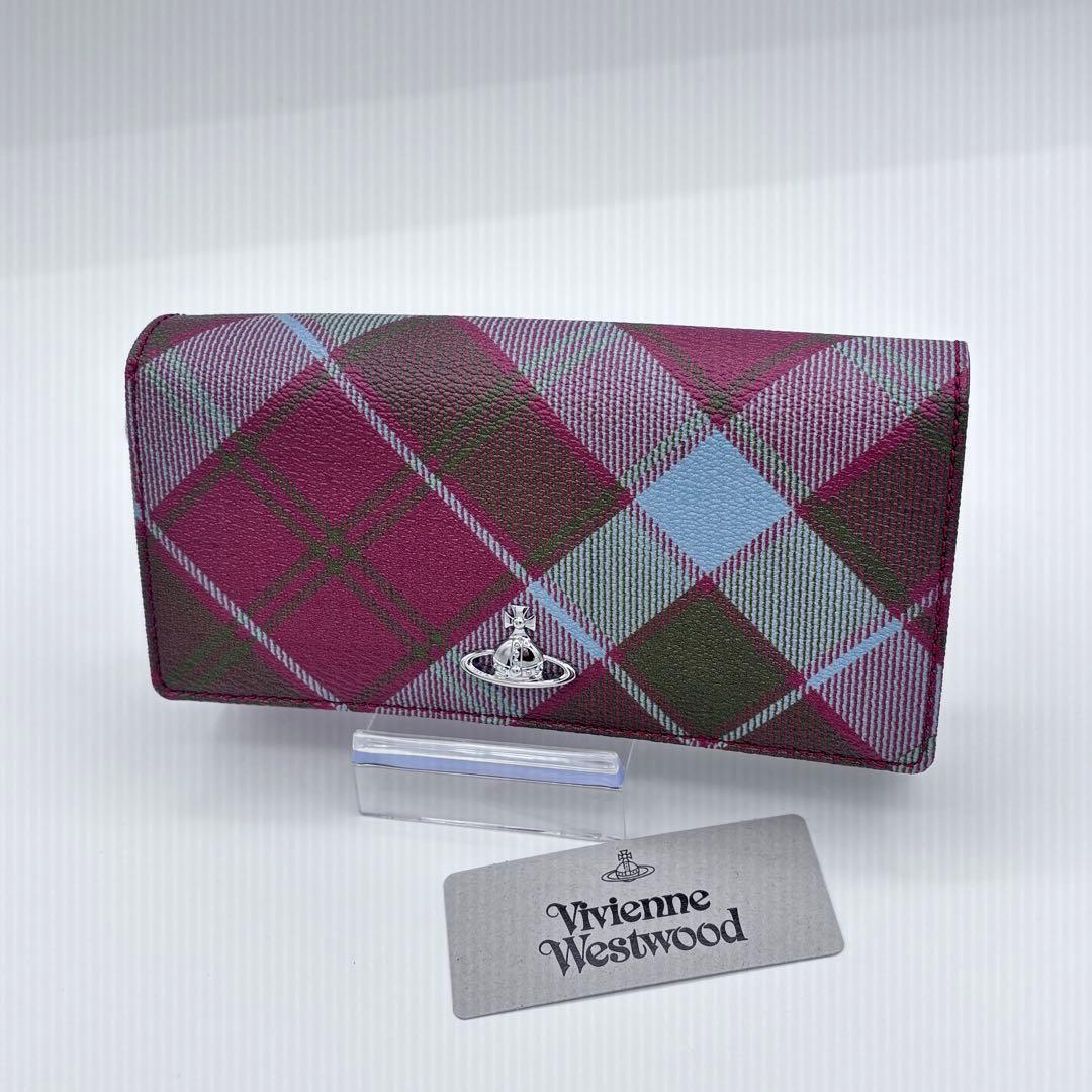 ヴィヴィアン 長財布 タータンチェック オーブ 長財布 泣き虫ミーコ