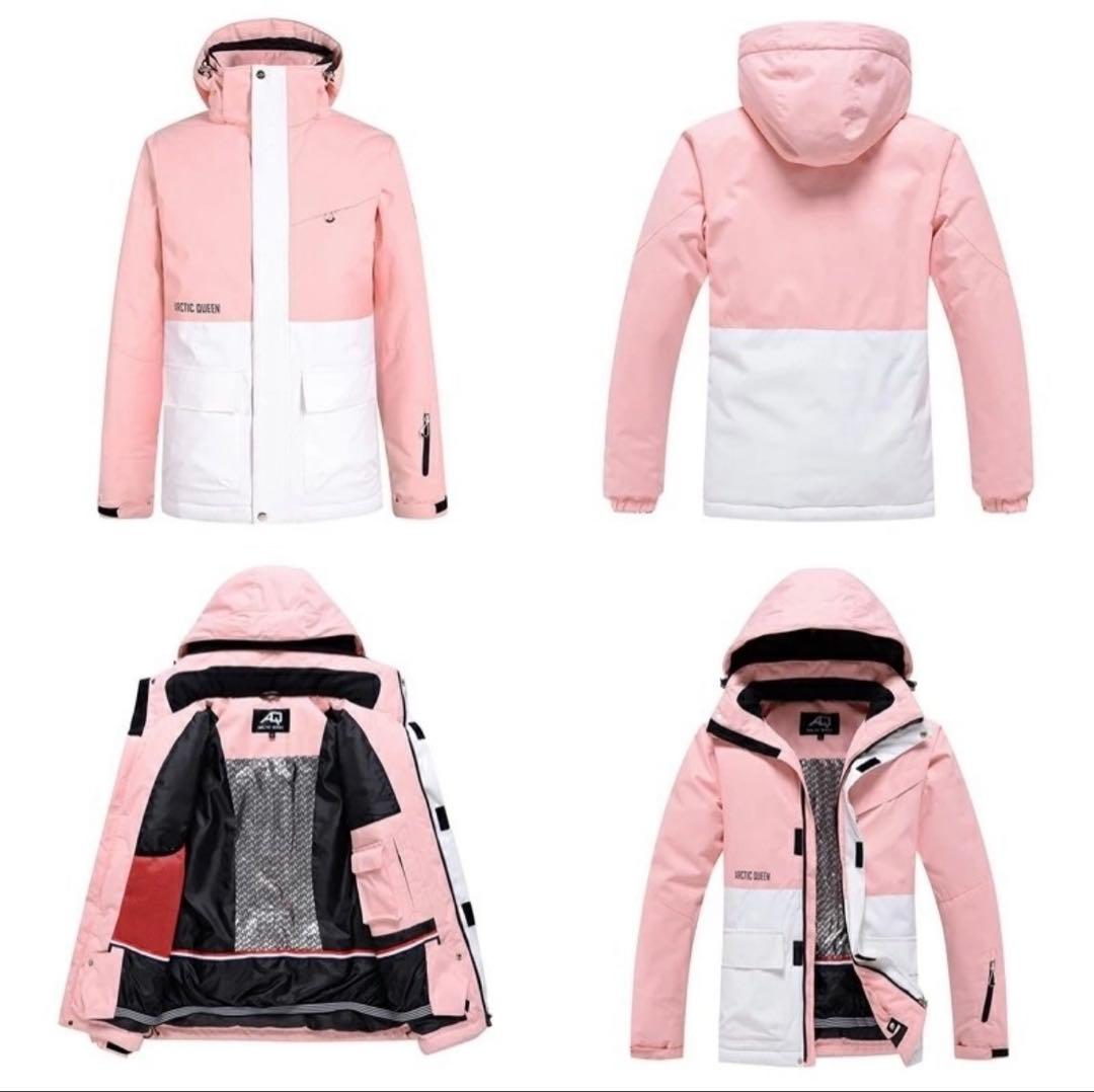 新品未使用 ARCTIC QUEEN スキーウェア ピンク 白 上下セット xs