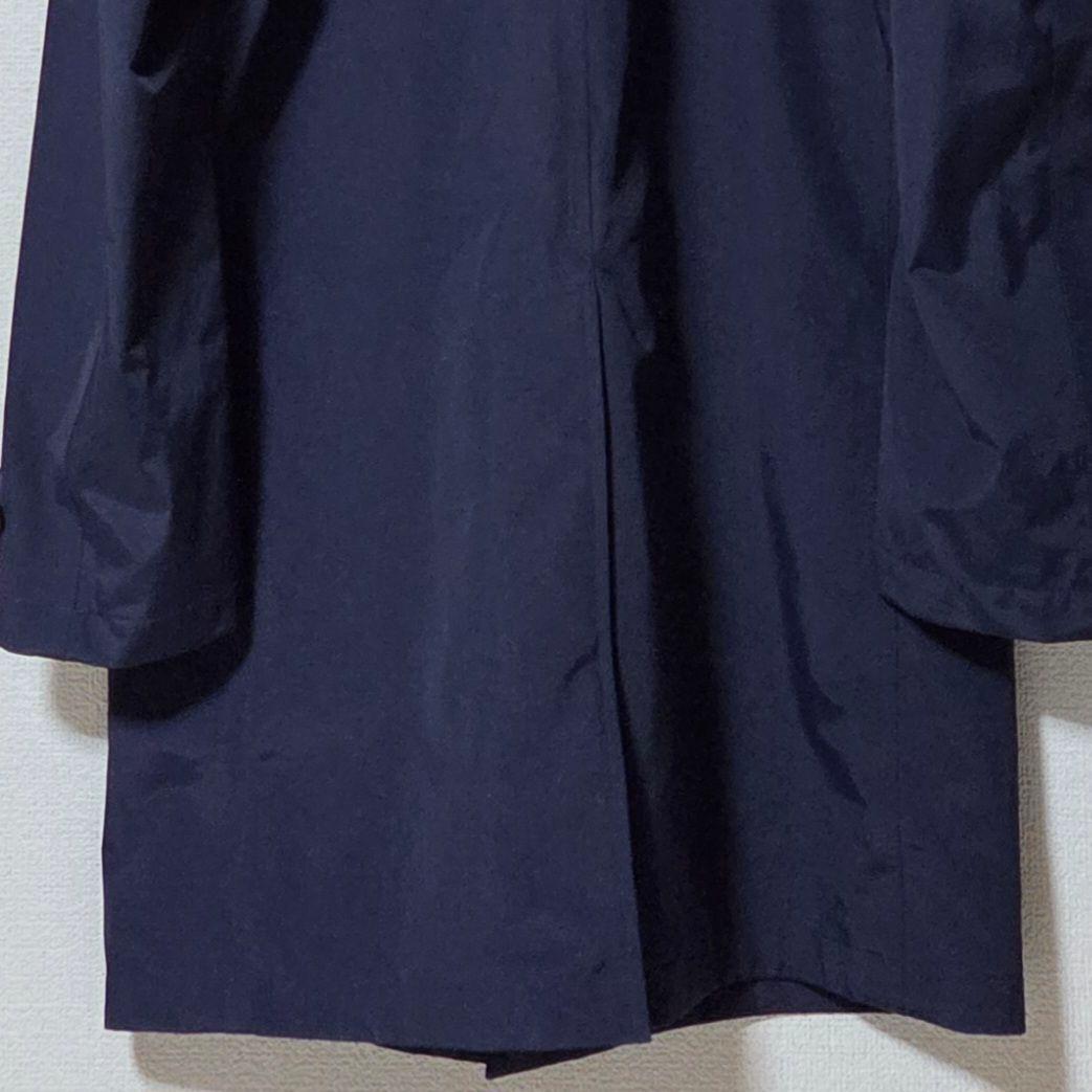 【美品】ミズノ 防風 撥水ナイロン 軽量素材 フード ステンカラーコート 紺 M