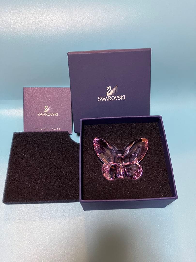 スワロフスキー バタフライ 蝶 置物 フィギュリン パープル - メルカリ
