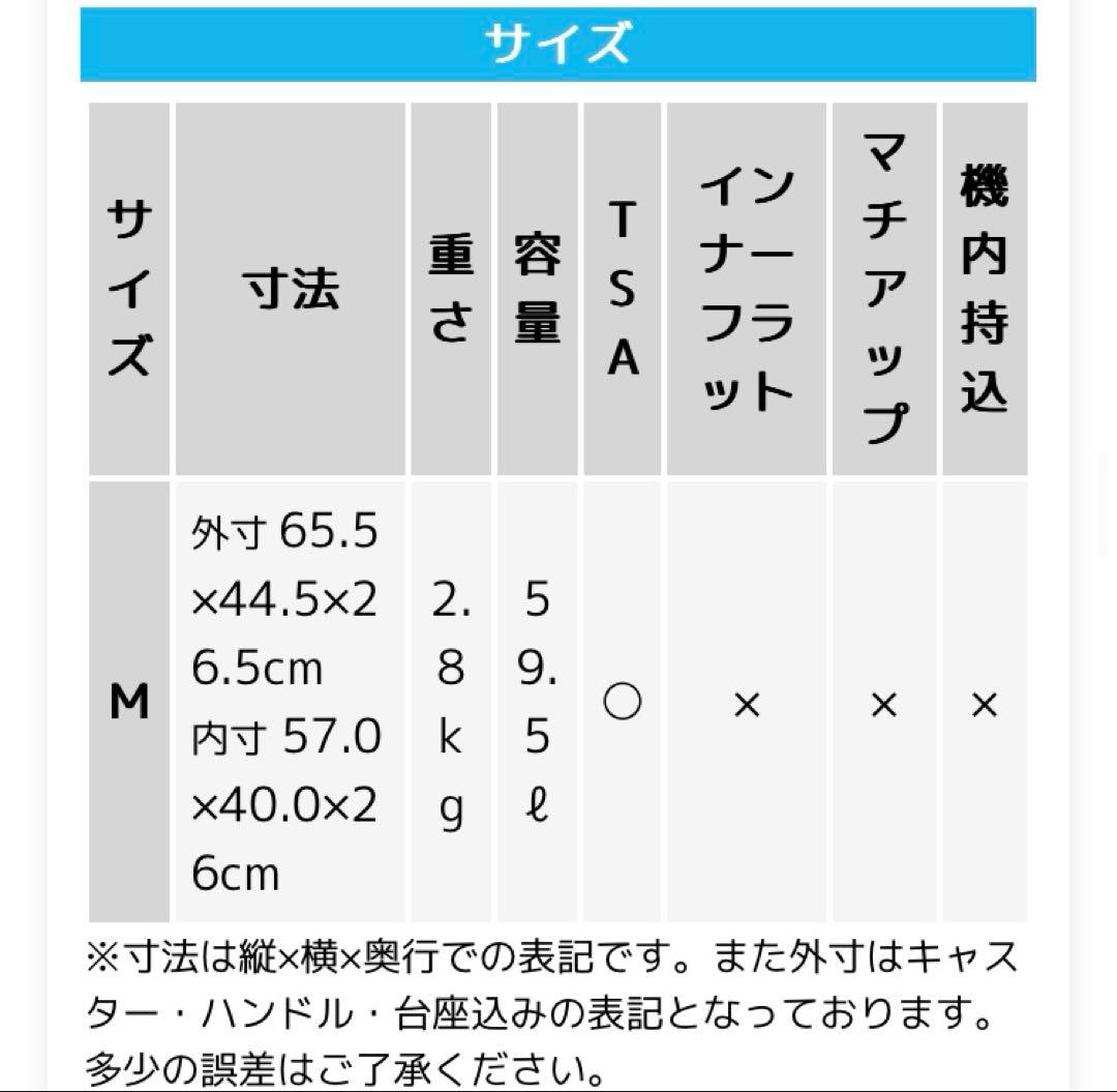【超軽量】スーツケース／キャリーケース Ｍサイズ