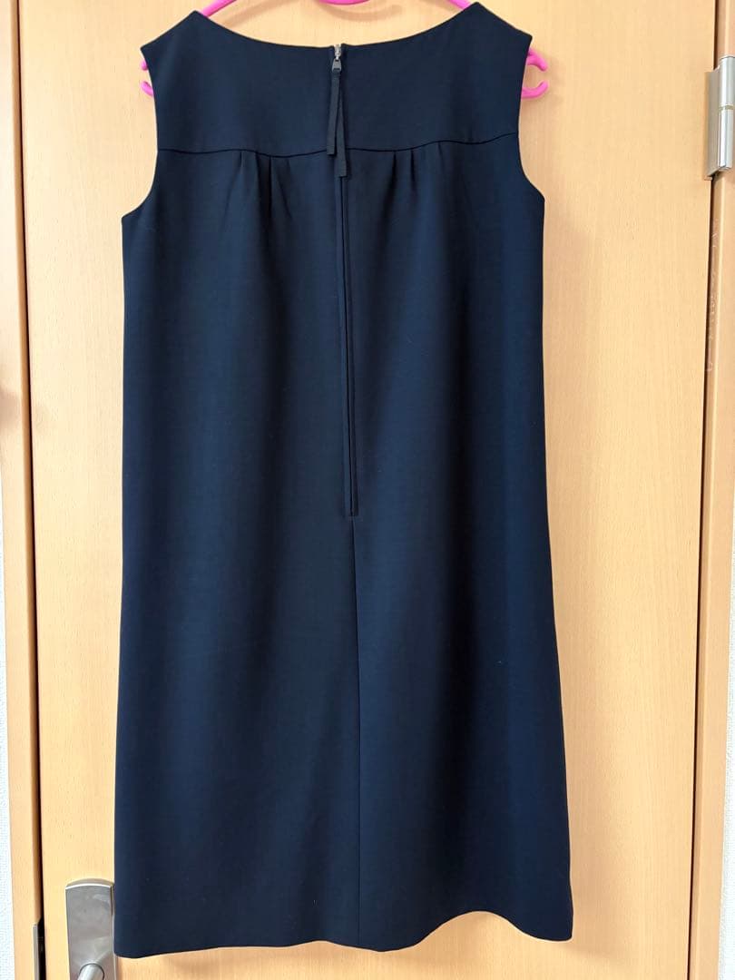 FOXEY ネイビー ノースリーブ 膝丈ワンピース