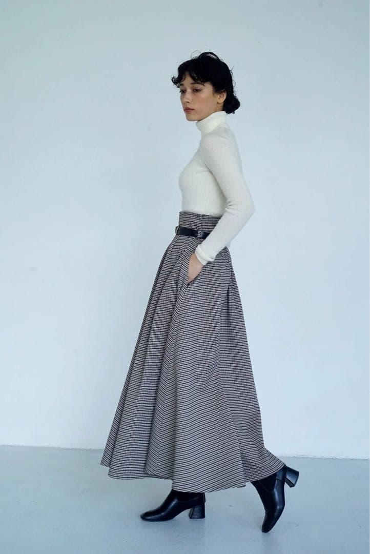 foufou/チェックフレアスカート　千鳥　Sサイズ　新品未着用品　即購入◎