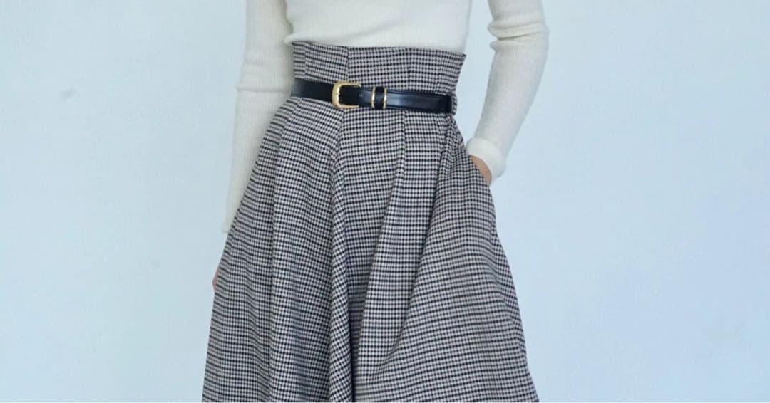 foufou/チェックフレアスカート　千鳥　Sサイズ　新品未着用品　即購入◎