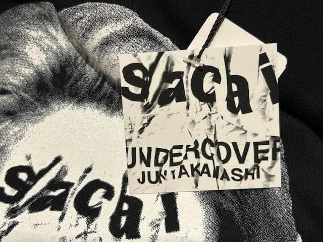 ♪送料無料☆sacai × UNDERCOVER☆名作☆Tシャツ☆黒☆紙