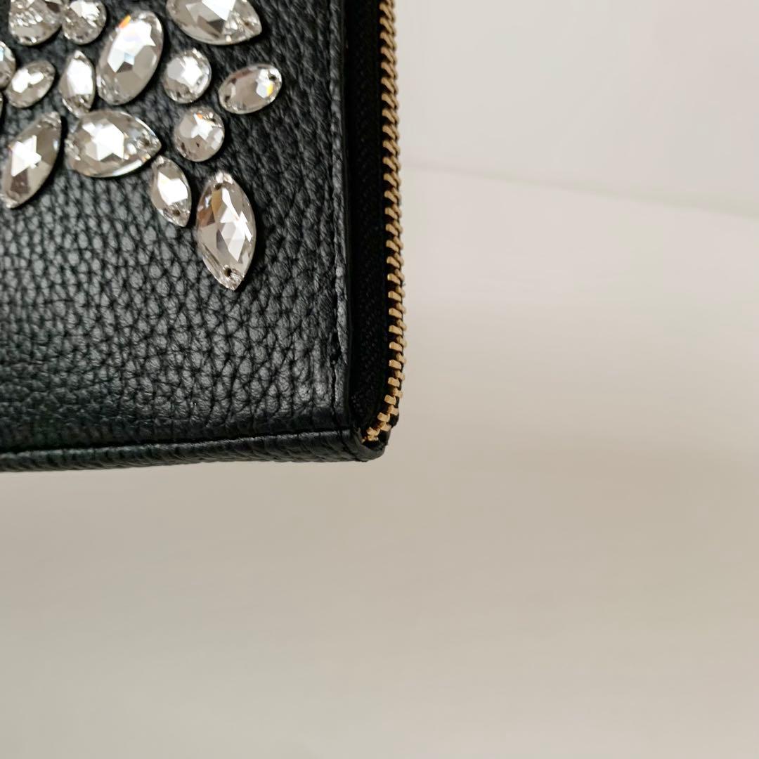 【A.D.M.J.】ADMJ L字ファスナー　ウォレット　スワロフスキー　新品