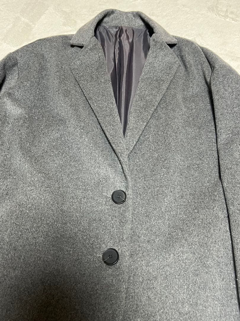 《ANIECA》アニーカ　キルティングロングコート　ゆったりデザイン　ウール混