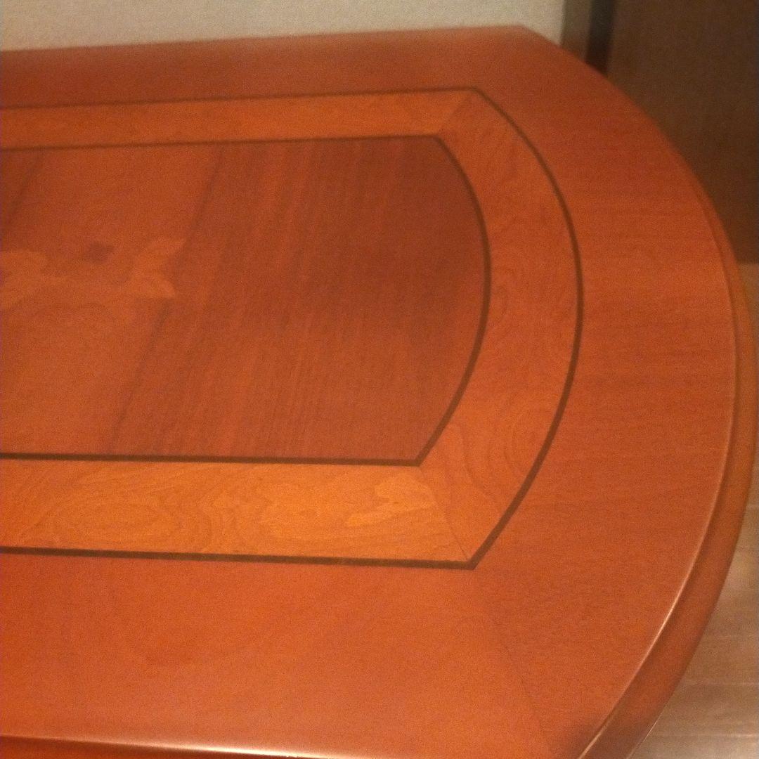 イタリア製クラシカル家具 象嵌装飾 サイドテーブル カフェテーブル オーバル風