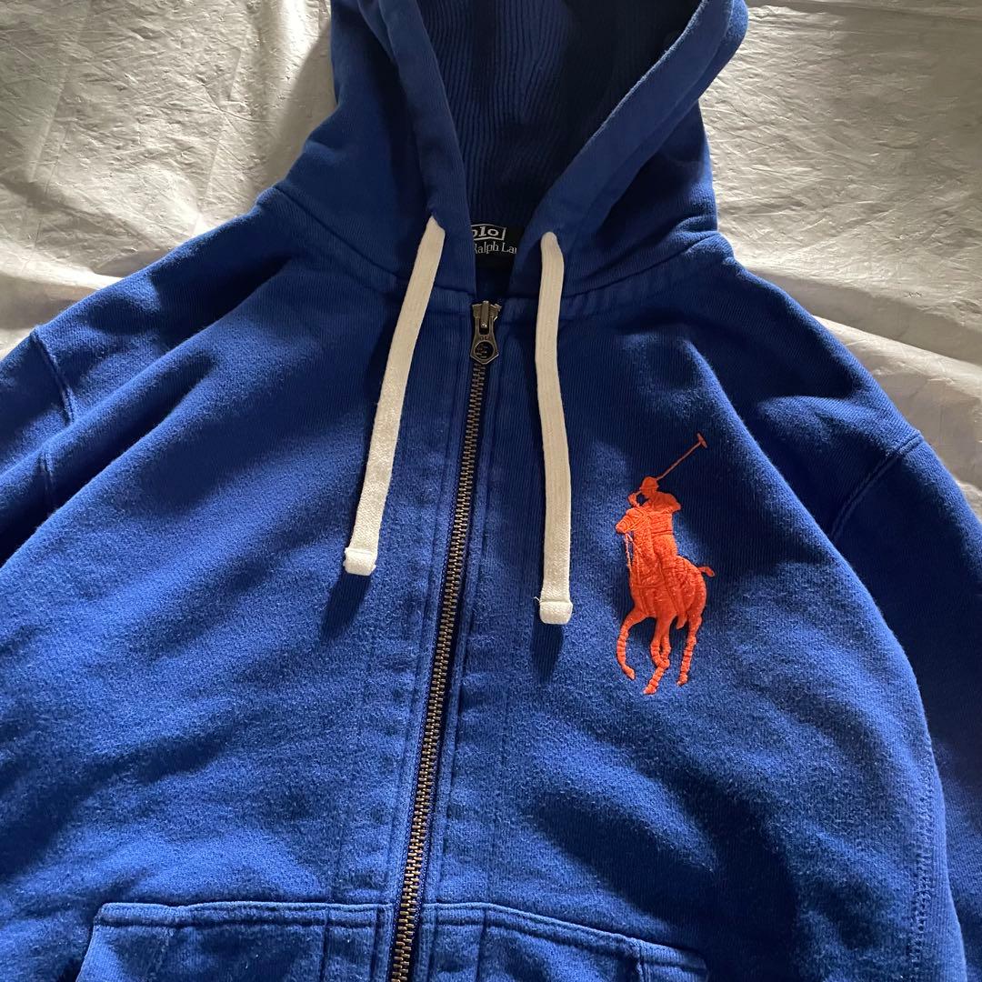 90s Polo Ralph Lauren ビッグポニー ジップパーカー 短丈 - メルカリ