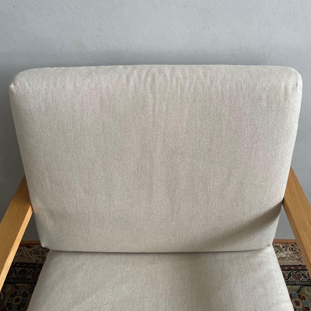 無印良品　リビングでもダイニングでもつかえるソファチェア・オーク材①