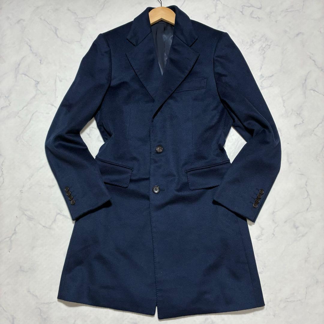 未使用✨カシミヤ100 五大陸 COLOMBO チェスターコート ネイビー S