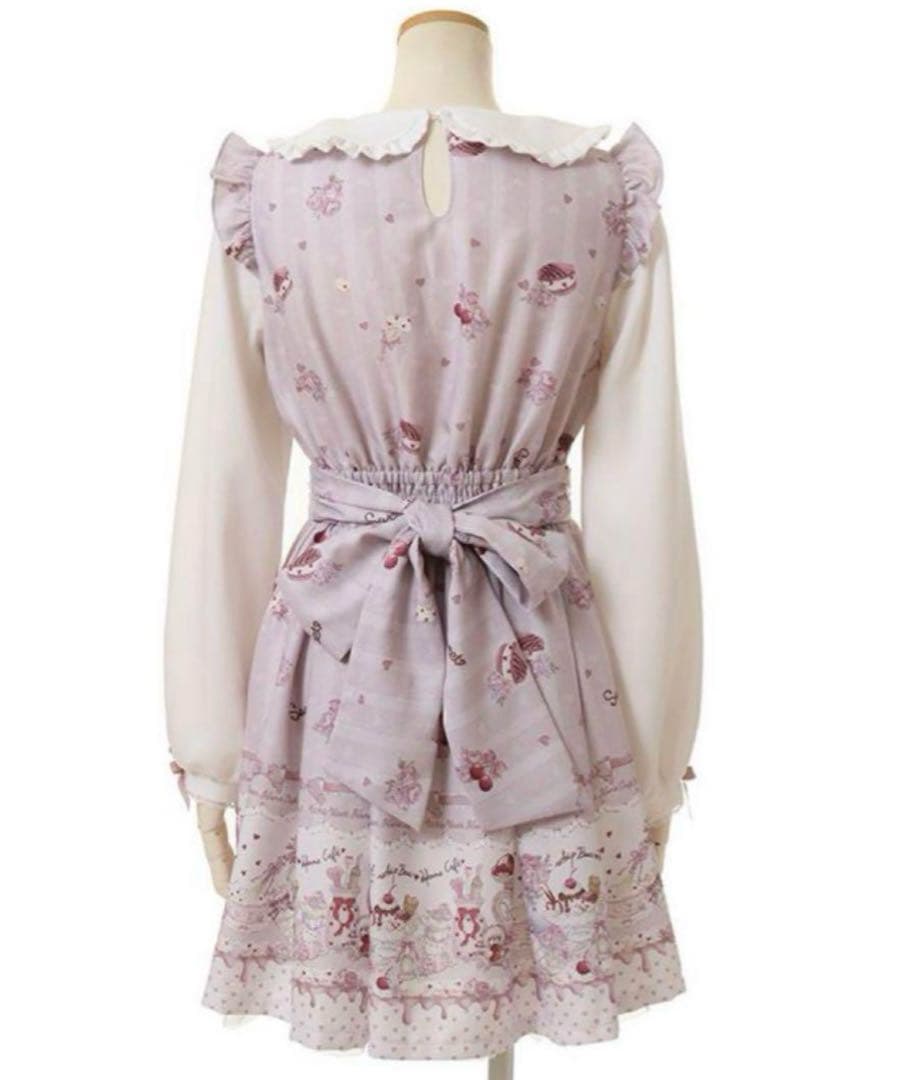 LIZLISA whip bear  cafe柄ワンピース ピンク