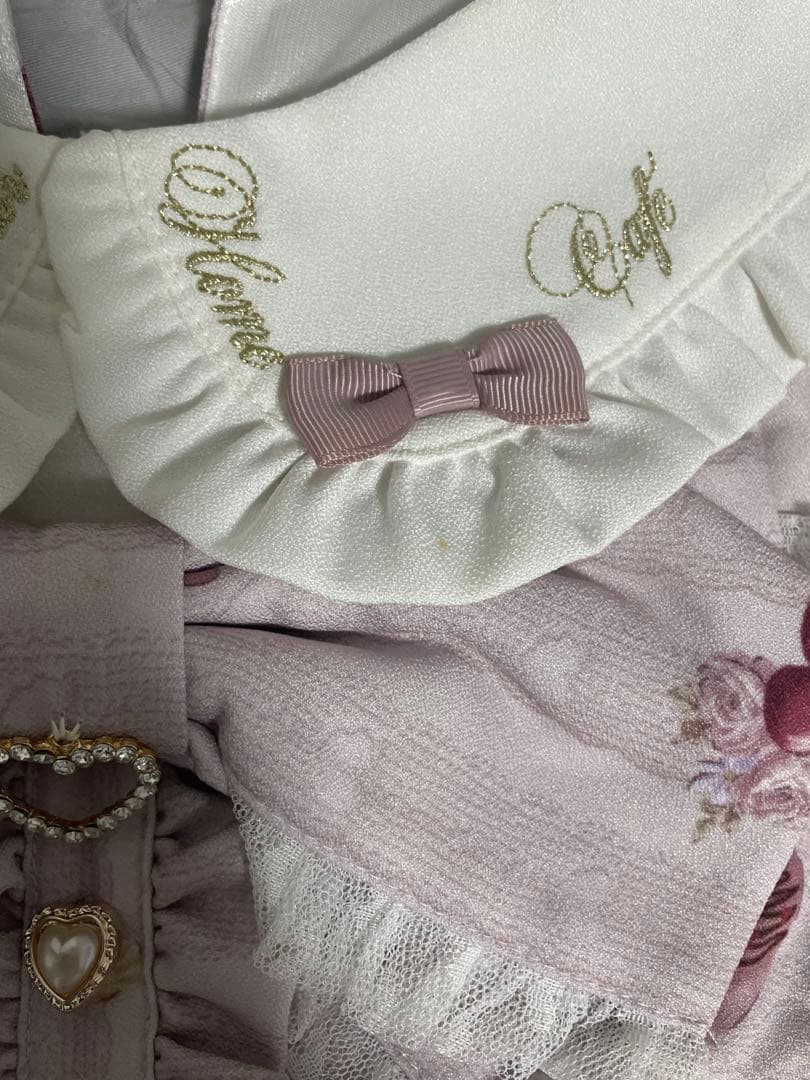 LIZLISA whip bear  cafe柄ワンピース ピンク