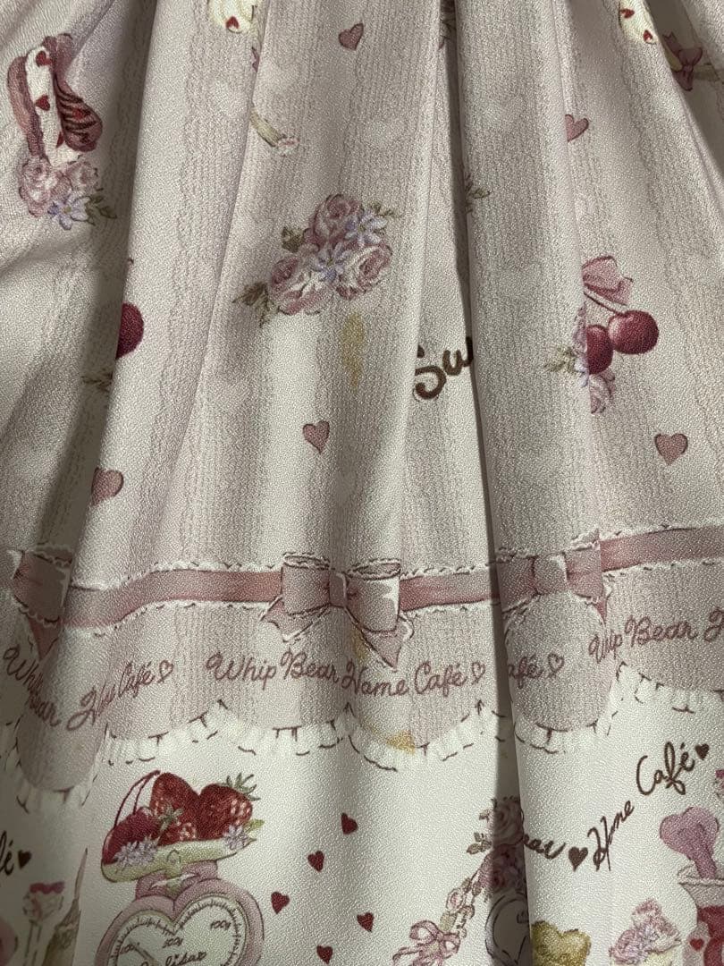 LIZLISA whip bear  cafe柄ワンピース ピンク