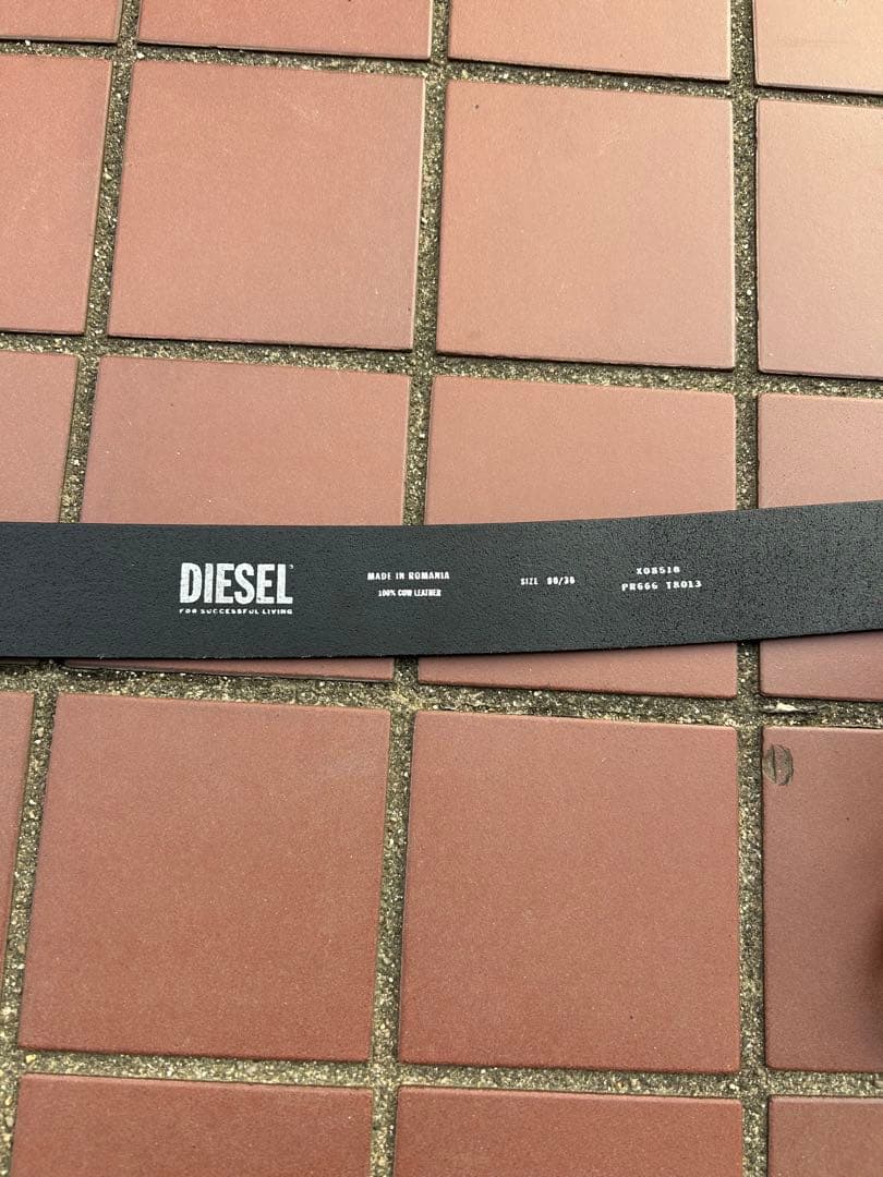 DIESEL ブラック ベルト シルバー バックル