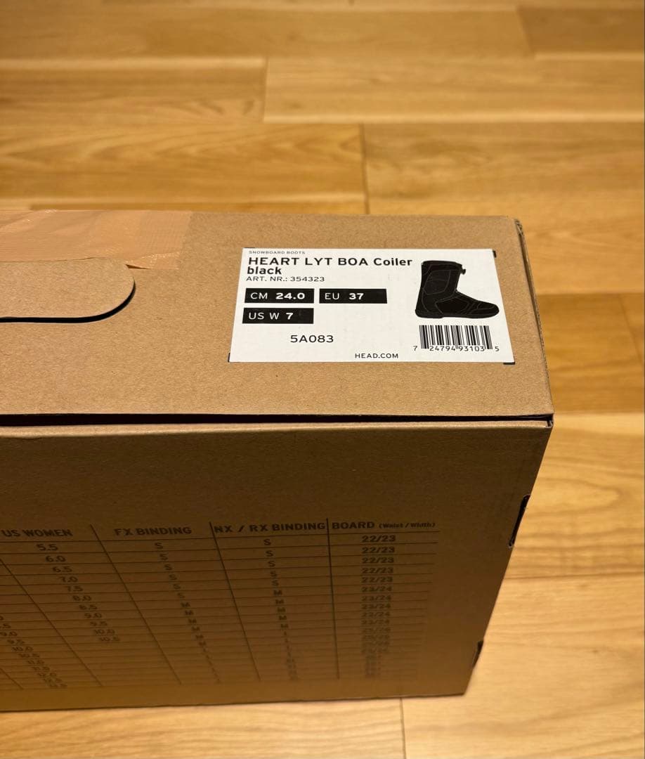 ✨️極美品✨️HEAD スノーボードブーツ HEART BOA 24cm 黒