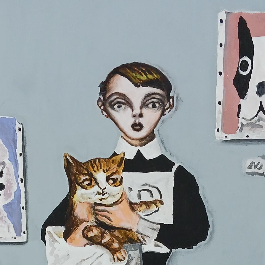 シンベエ様専用】『猫を抱く少年 Version3』F8 模写◇検） 金子国義