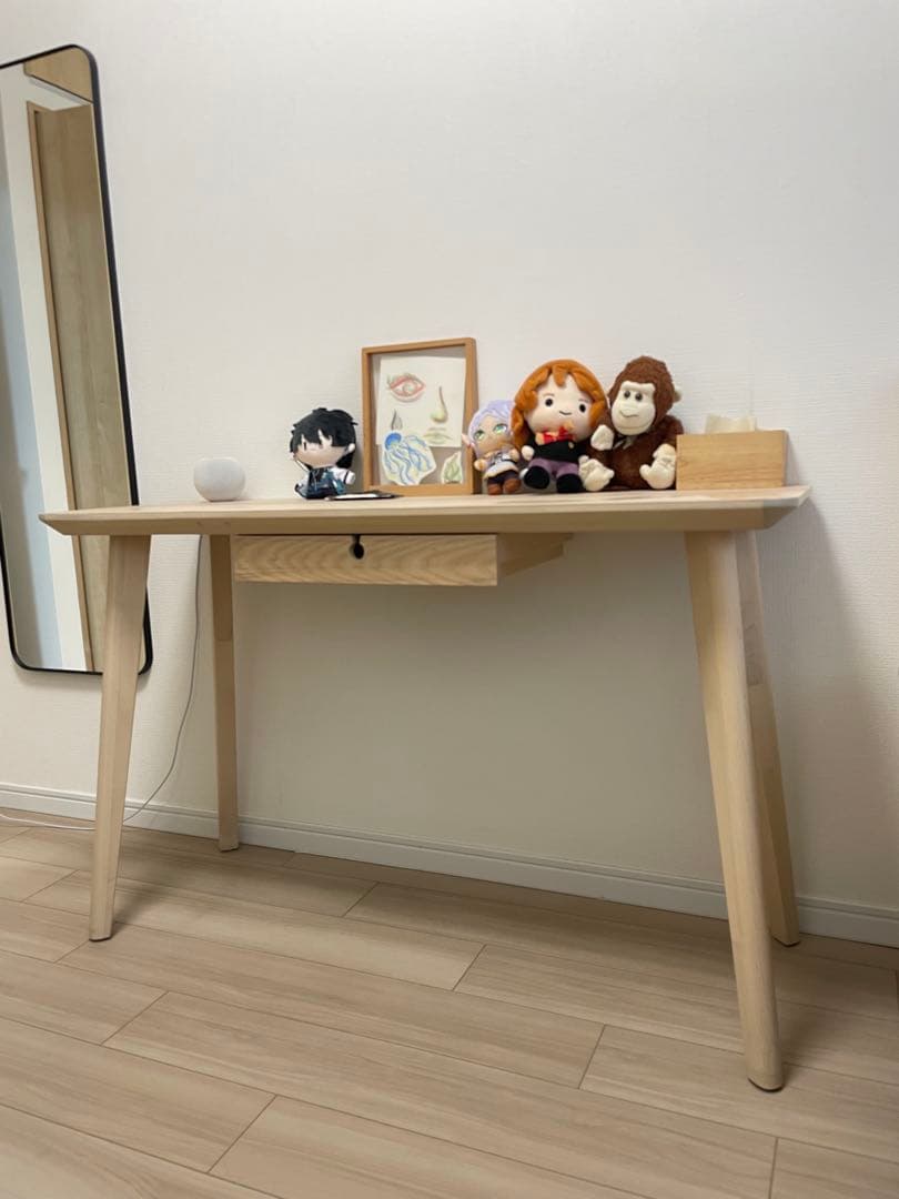 LISABO ナチュラルデスク 引き出し付き 118x45 cm