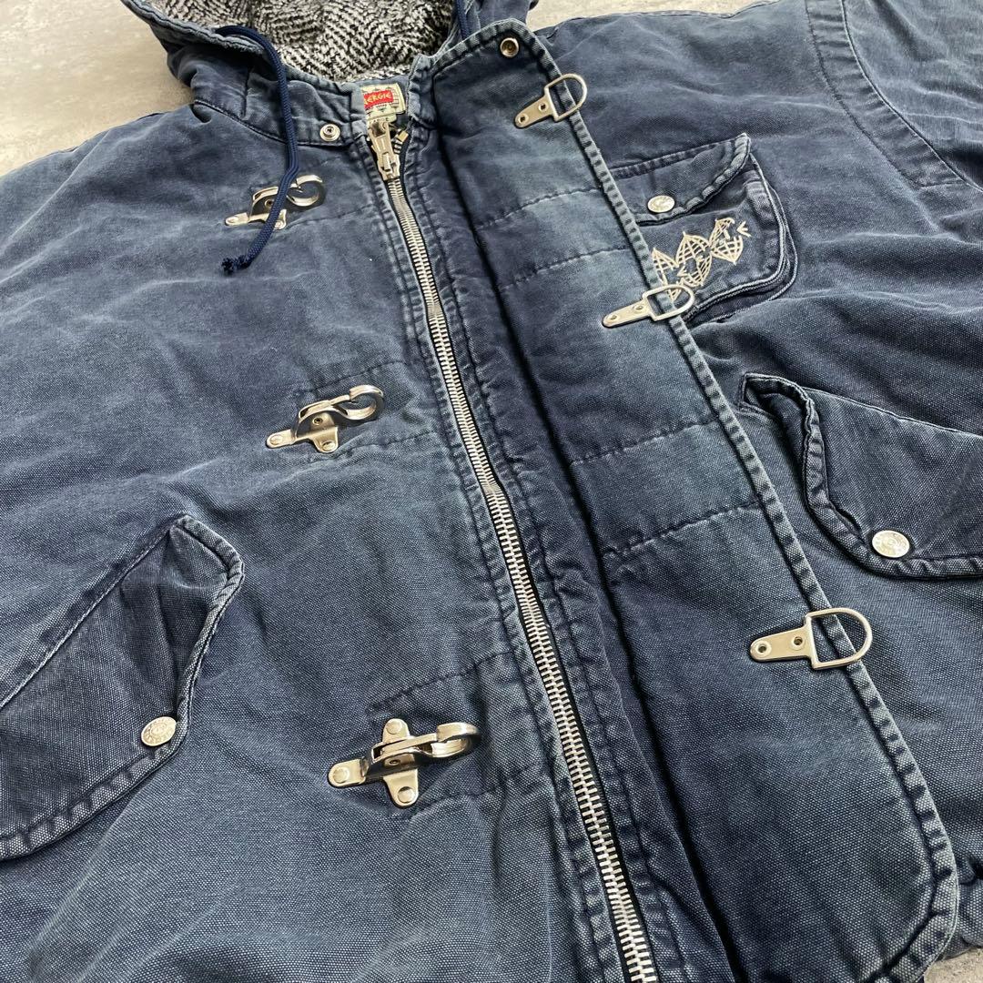 イタリア製 vintage ダック地 ファイヤーマン ワークジャケット ブルー系