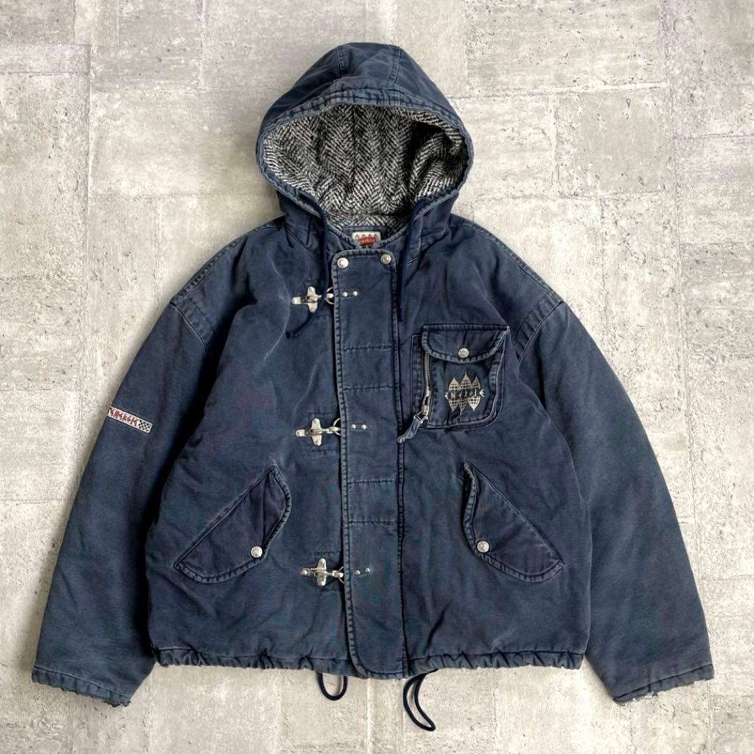 イタリア製 vintage ダック地 ファイヤーマン ワークジャケット ブルー系