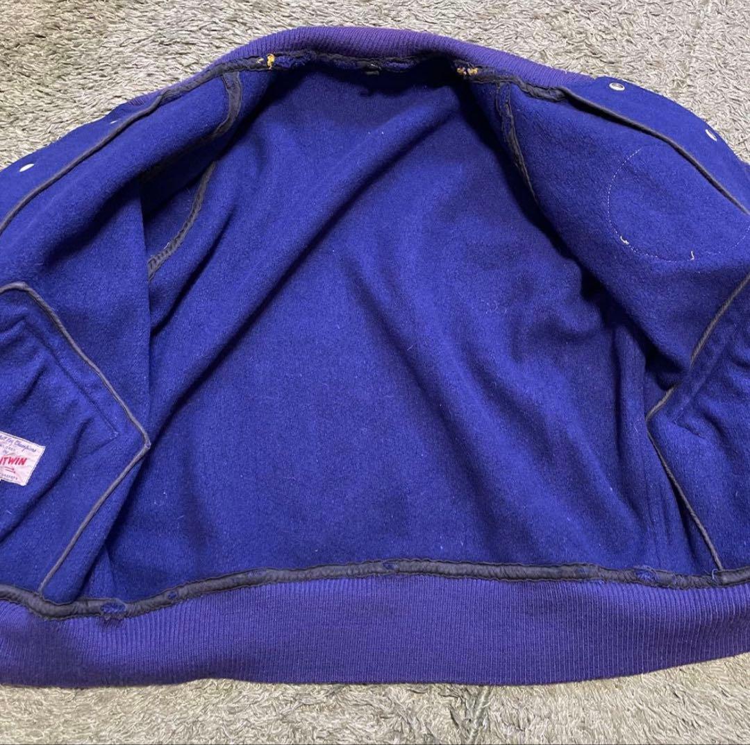 50s BUTWIN USA製 アワードジャケット　パープル　カレッジ　ウール